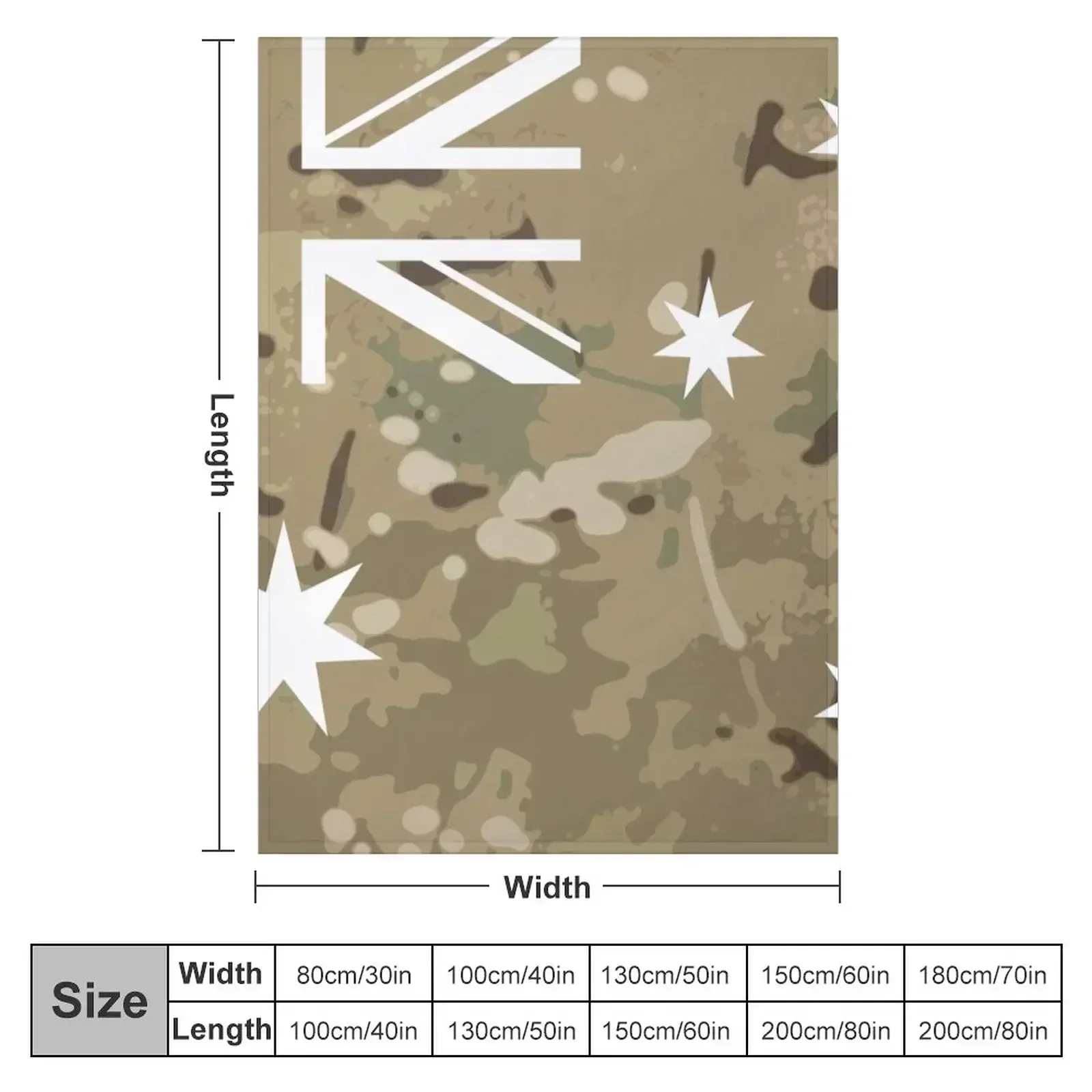 Australian Multicam Throw Blanket couch cozy soft plush fuzzy picnic outdoor blanket