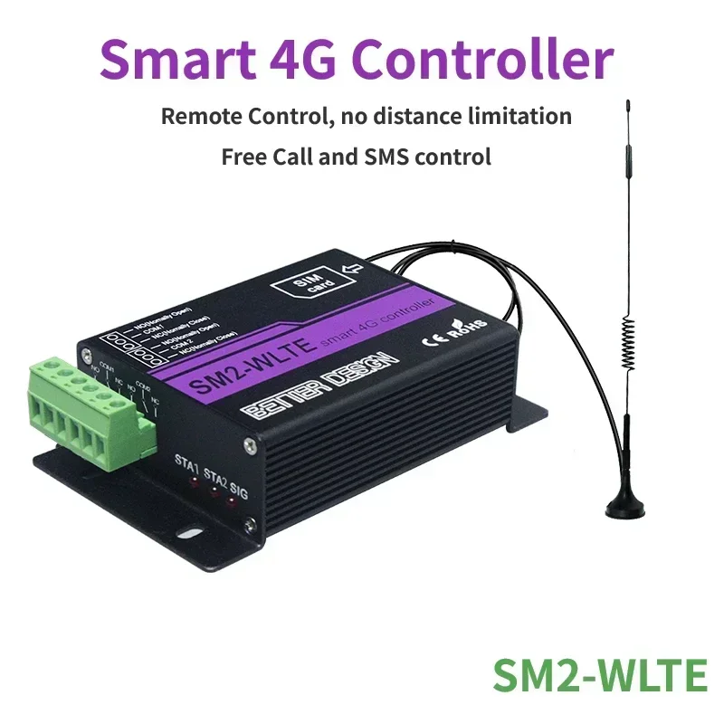 

SM2-WLTE 4G LTE Intelligent Socket GSM SMS Telephone Remote Control Switch 2CH Relay Output Controller Network Remote Opener