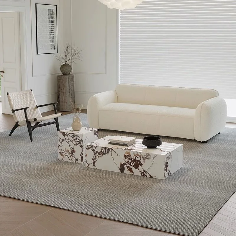 Light luxury ins Internet celebrity coffee table rock slab Modern simple living room Home small