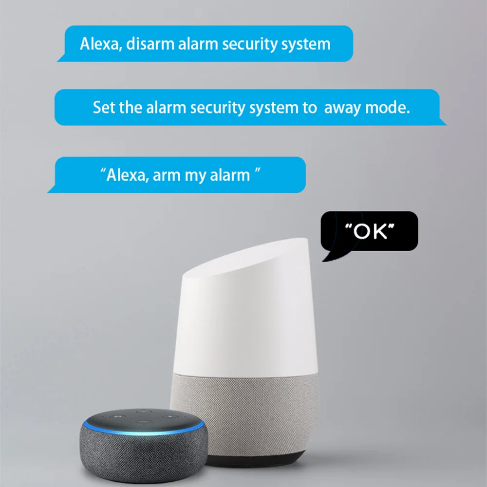 AGSHOME Tuya WiFi Alarm drzwi inteligentne biuro włamywacz System kontroli pilot aplikacji Alexa Google z bramą syreny 120DB