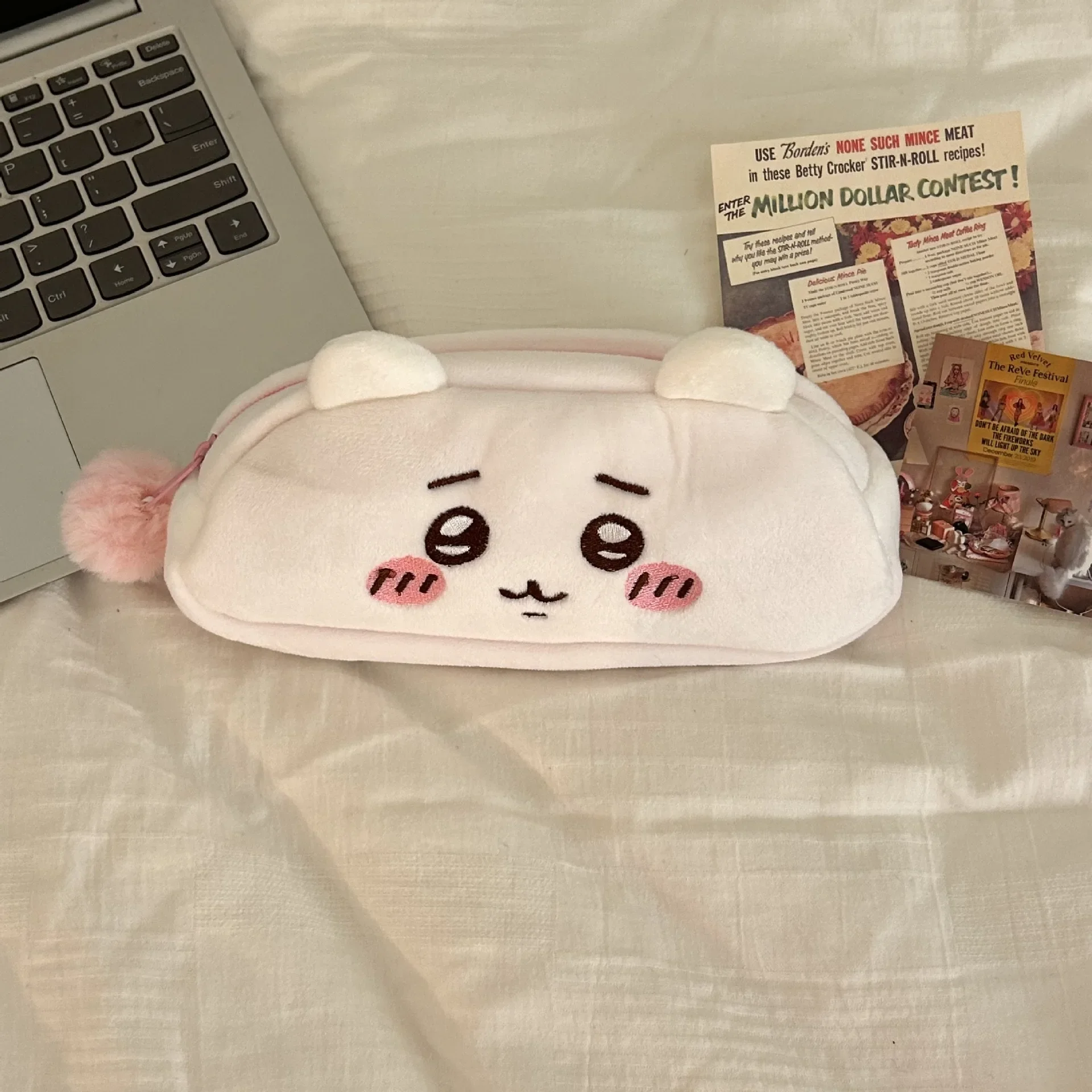 Kawaii Jiyi Plüsch-Federmäppchen Hachiware Usagi Federmäppchen Japanisches Niedliches Plüsch-Schreibwaren-Etui Große Kapazität Schüler-Schreibwarenbox