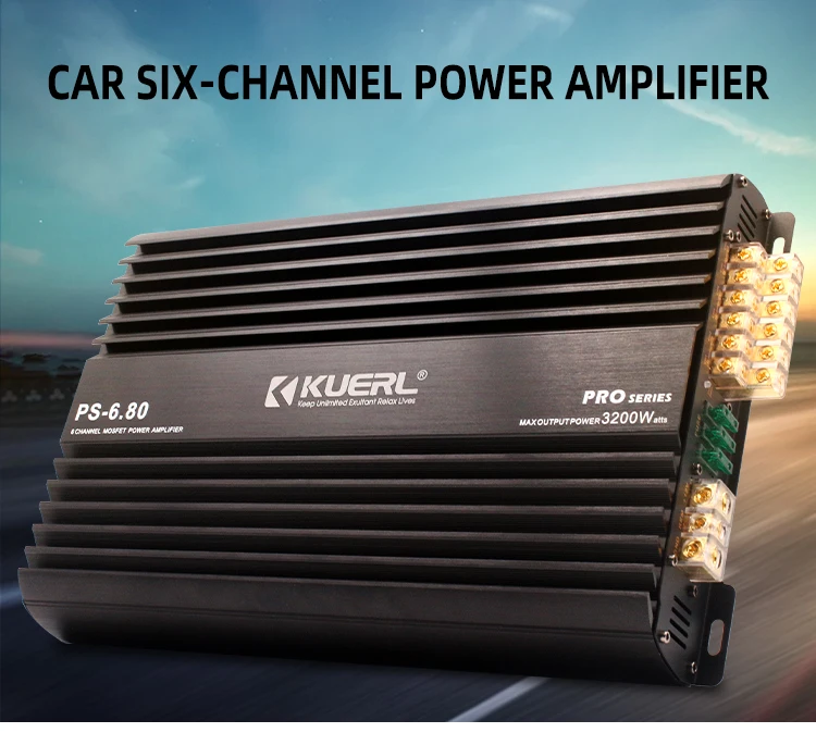 Aluminum alloy New Class AB Car Audio Power Amplifier Professional RMS 80W*6@4Ω/120W*6@2Ω Full Range  6 Channel Car Amplifier
