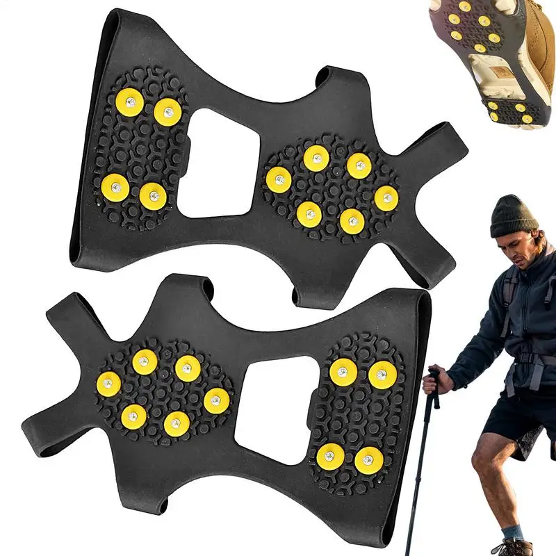 Ice Snow Grips for Shoes Outdoor Anti-Slip Shoe Spikes Portable Ice Claws Snow Grips Cleats for Snow Shoveling Climbing