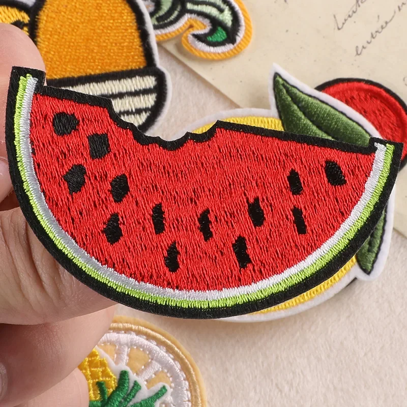 FZdiy Patches for Clothing Lovely Fruit Pineapple Lemon Watermelon Thermoadhesive Patch Iron on Patches Embroidery Applique