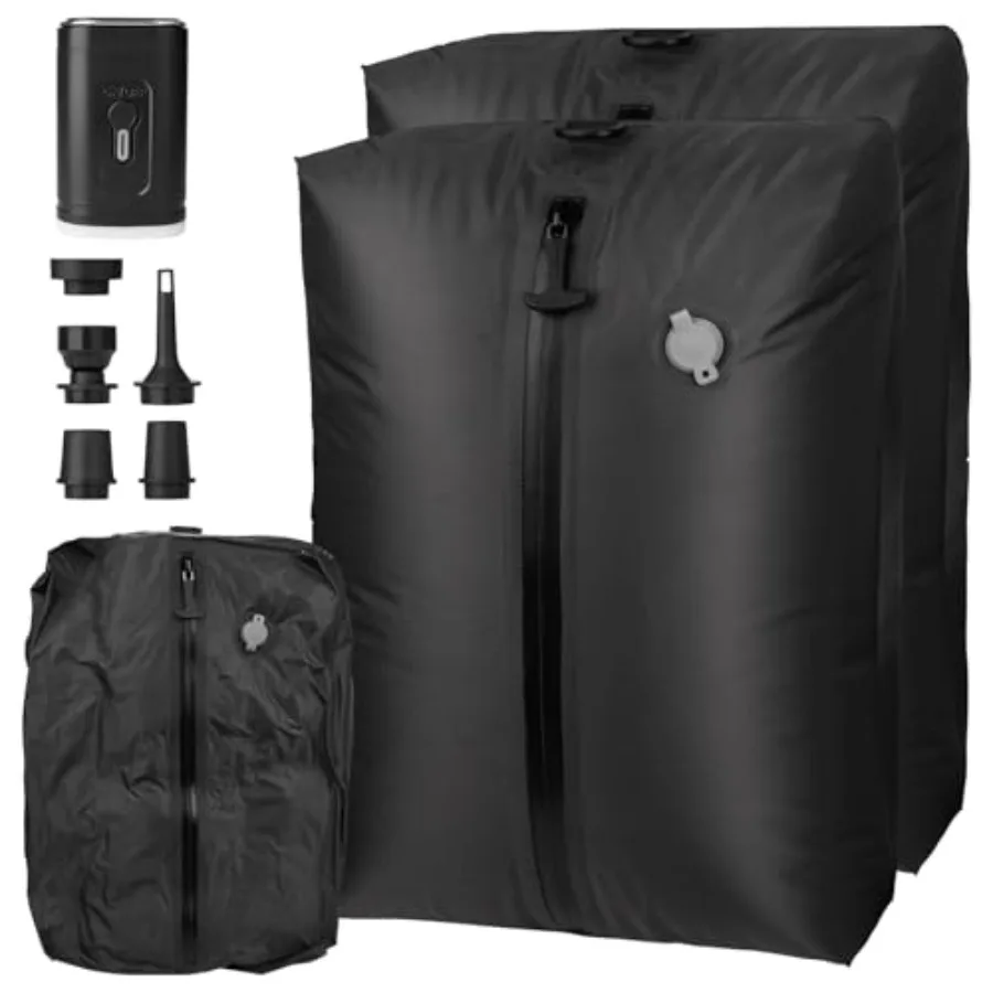 

Вакуумные пакеты для путешествий с насосом, 2 шт., многоразовые компрессионные пакеты из ТПУ с водонепроницаемой молнией, экономящие место