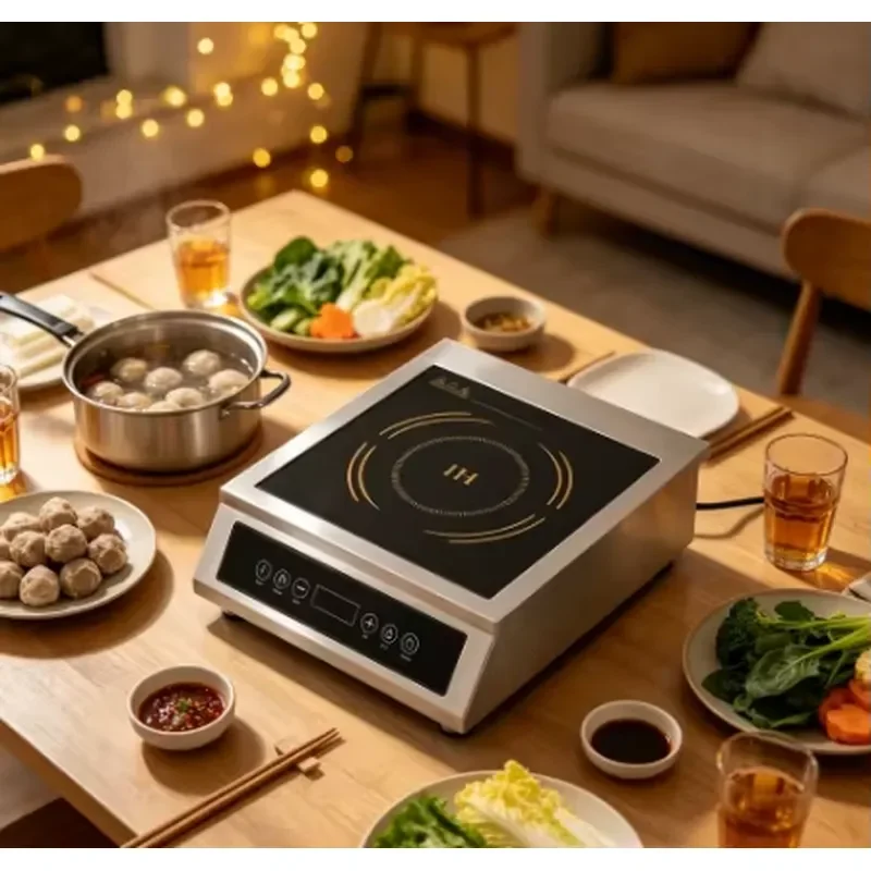High Power Stainless Steel Induction Cooker Single Burner Waterproof Timer Function for Home Kitchen and Commercial