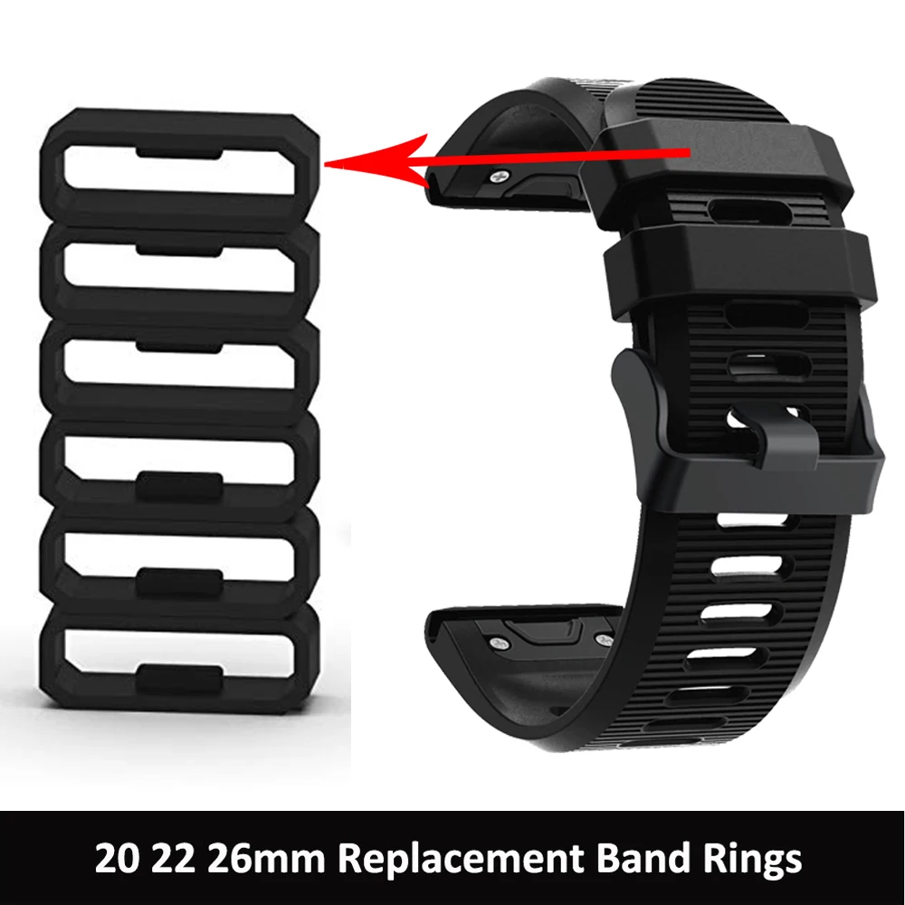 Band Holder 20mm 22mm 26mm Band Rings Watch Strap Loop For Garmin Fenix Watch Buckle Watch Band Keeper Silicone Band Keeper