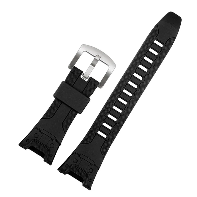 26mm Resin rubber silica gel waterproof Black strap Pin For Casio PROTREK Series PRG-110Y PRG-110C PRW-1300Y PRW-1500Y PRG-130Y