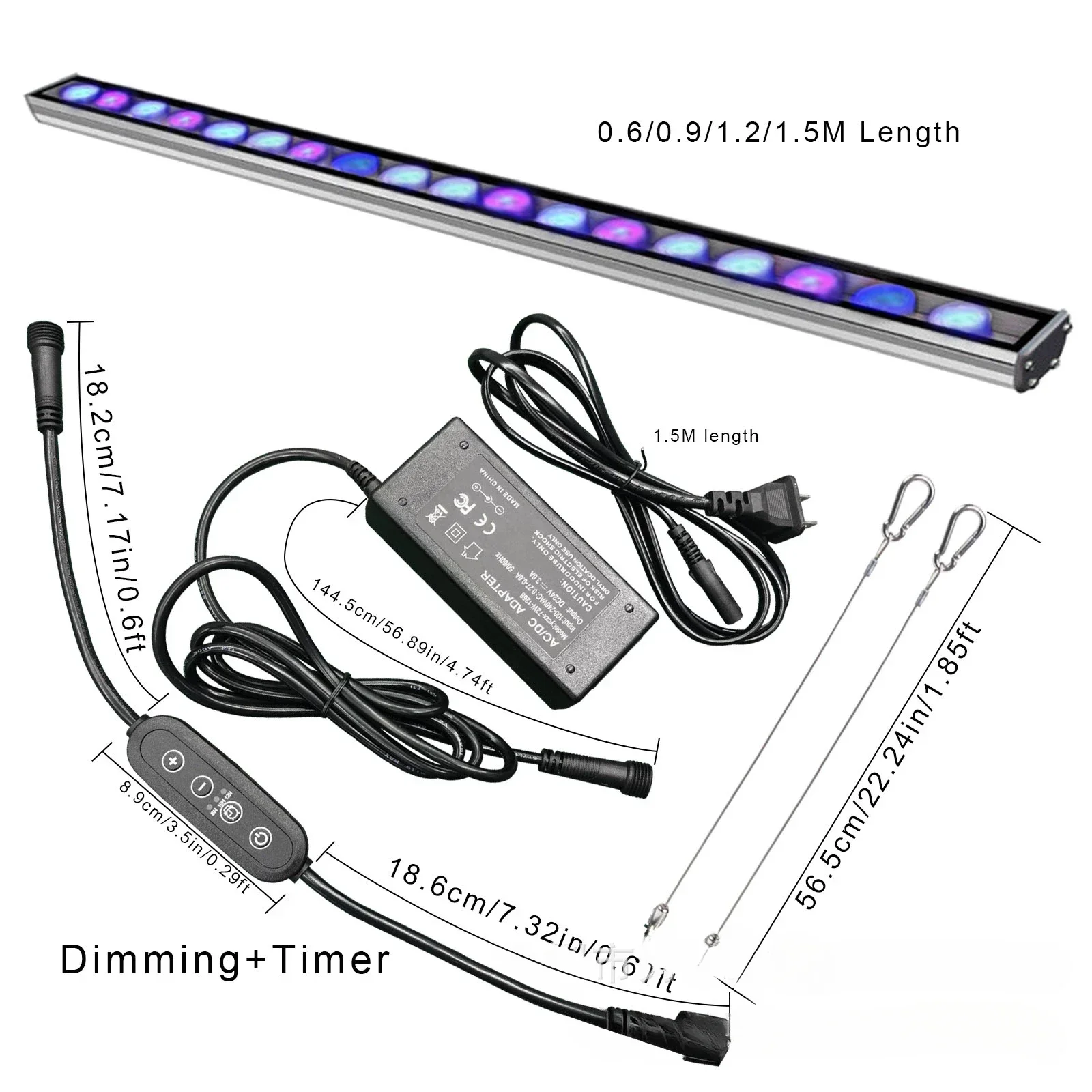 Deep Blue UV Reef Aquarium Light 2ft 3ft 4ft 5ft Reef LED Bar LED Aquarium Light Blue Plus mit Timer