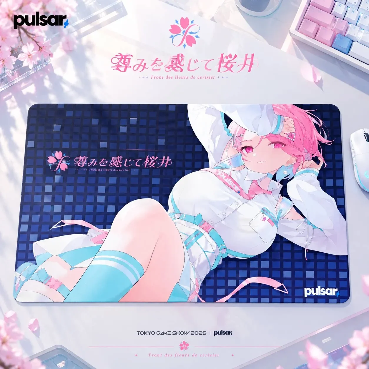 Pulsar Sakurai Tempered Glass Mouse Pad 500x400mm Anime Gaming Large Desk Mat for FPS Esports Smooth Control PC Gamer Accessory