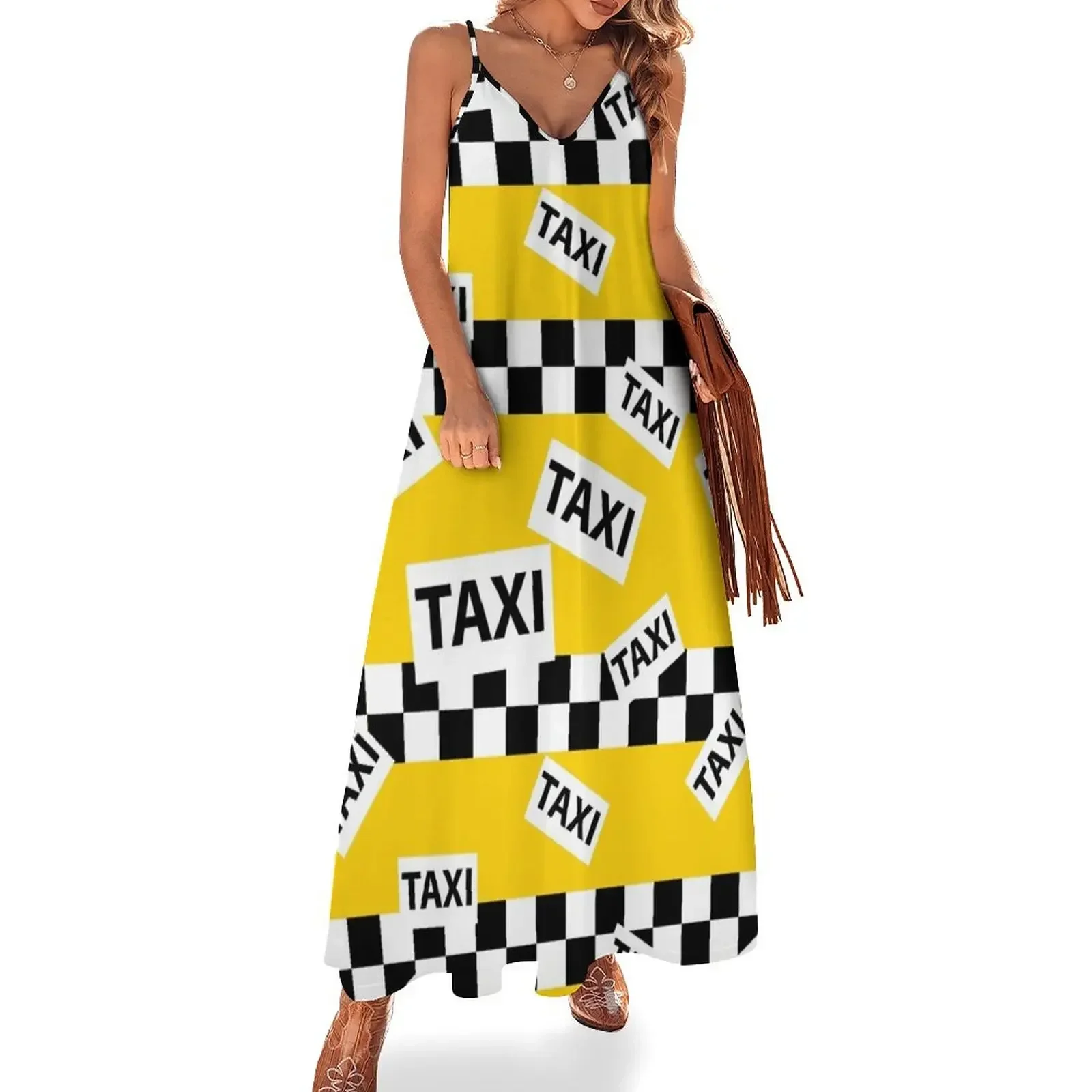 

York Yellow Taxi Cab Pattern Sleeveless Dress Women's dress dress for women 2024 Female