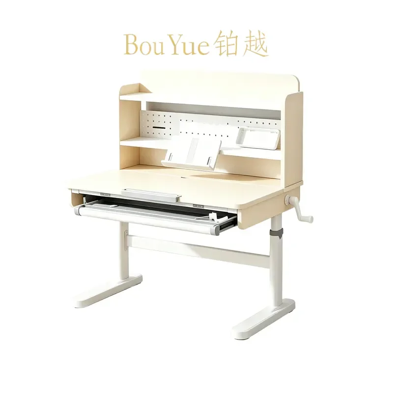 80cm Adjustable Height Kids Study Desk Ergonomic Student Writing Table for Primary School Children Home Learning Furniture