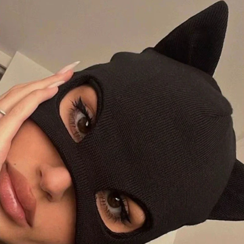 Dark Wind Winter Warm Headgear Outdoor Skiing Motorcycle Riding Hood With Bite Mask Unisex Funny Party Props Masquerade Ball