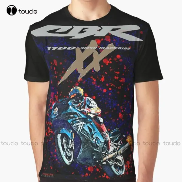 Moto, Motorcycles Cbr Xx 1100 Splash Graphic T-Shirt Custom Aldult Teen Unisex Digital Printing Tee Shirts Fashion Tshirt Summer