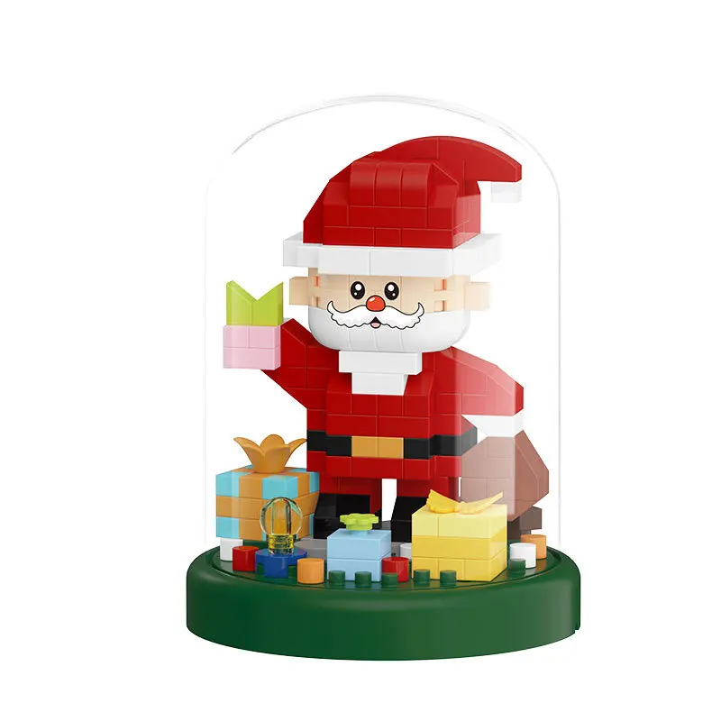 Micro blocs de construction en briques, arbre de noël, père noël, modèle de décoration de la maison, Puzzle à assembler, jouets pour enfants, cadeaux