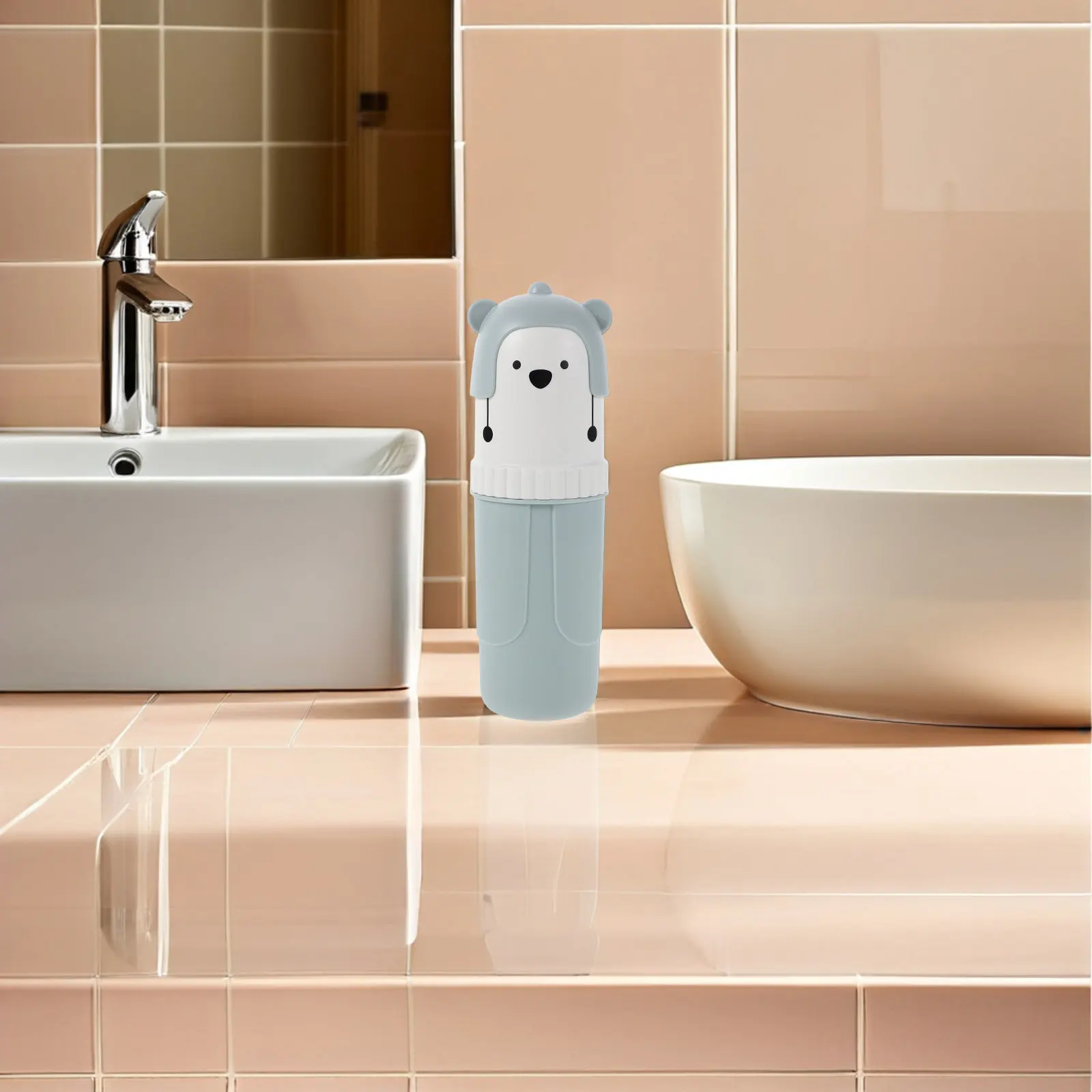 Portable Travel Toothbrush Container with Rinsing Cup Lightweight Waterproof Toothbrush and Toothpaste Storage Box for Trips