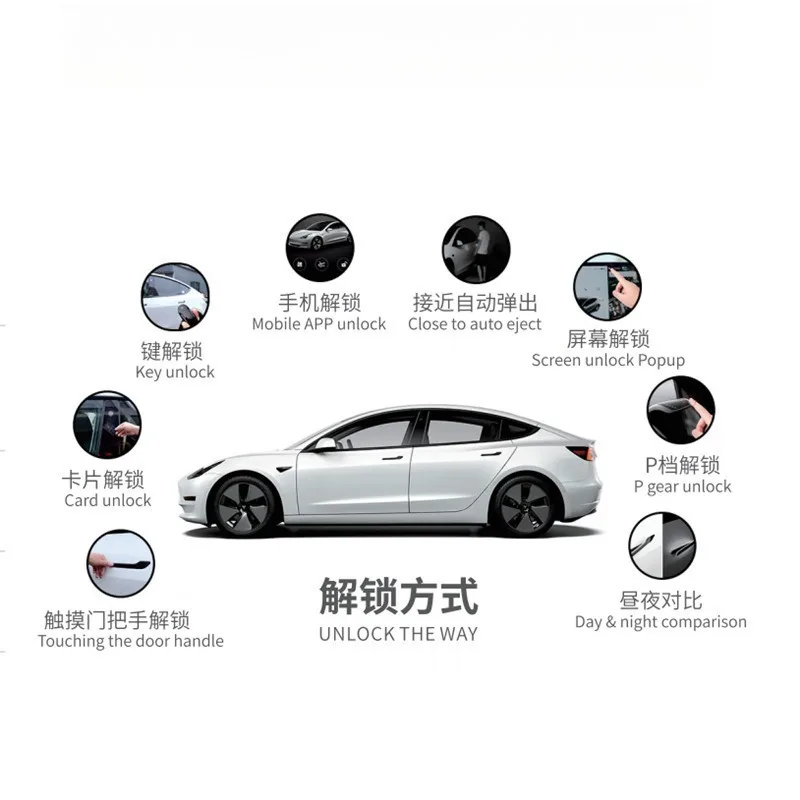 Suitable for Tesla MODEL3/Y new streamer electric door handle multi-touchpoint door handle