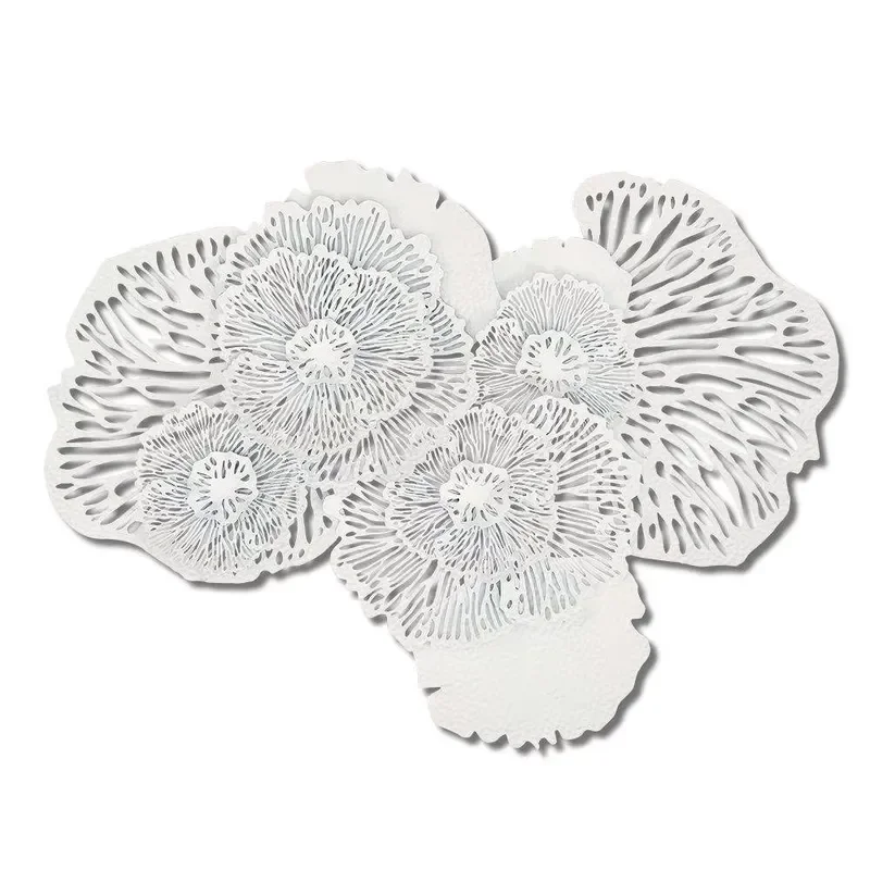 Luxury 3D Metal Wall Panel Large Size Decorative Art Design Handmade Flower Pendant Custom Home Decoration for Living Room