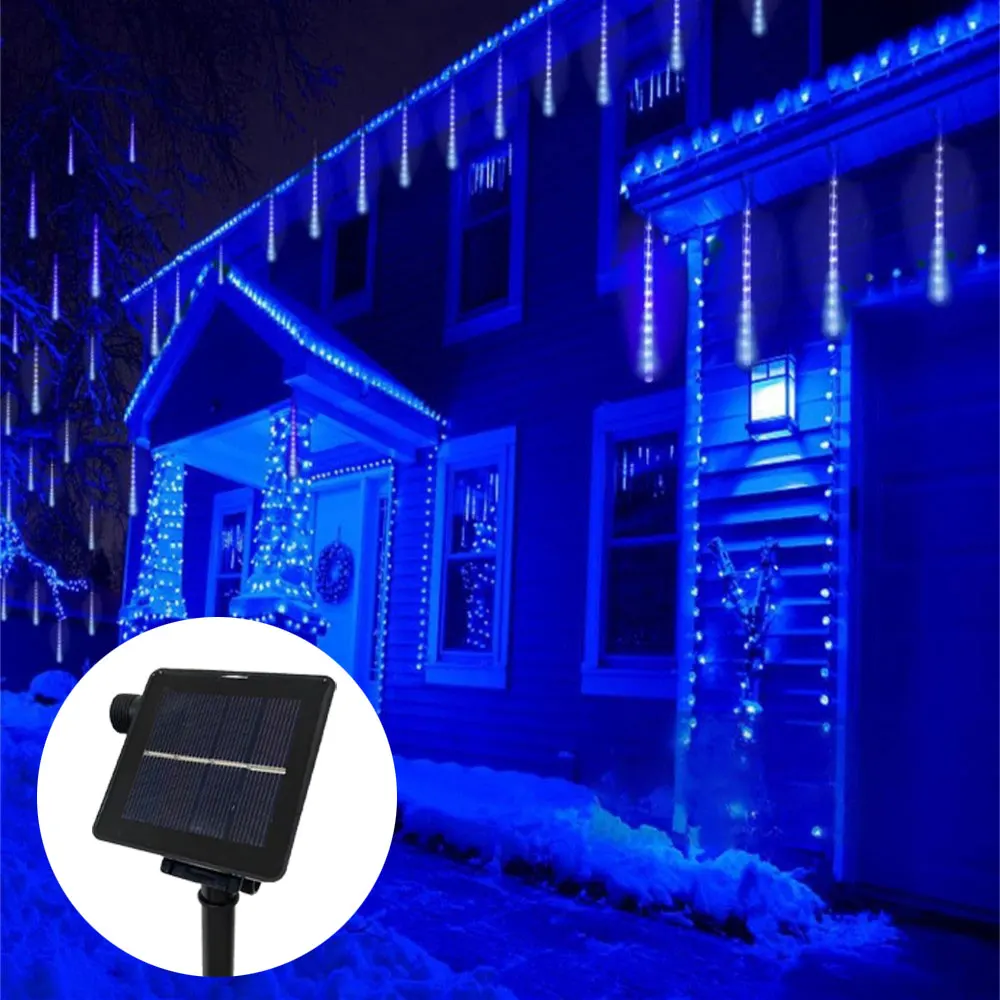 Luz Led Solar para exteriores, luces de lluvia de meteoritos, decoración de jardín, guirnalda para exteriores, decoración navideña de Año Nuevo, luz de hadas