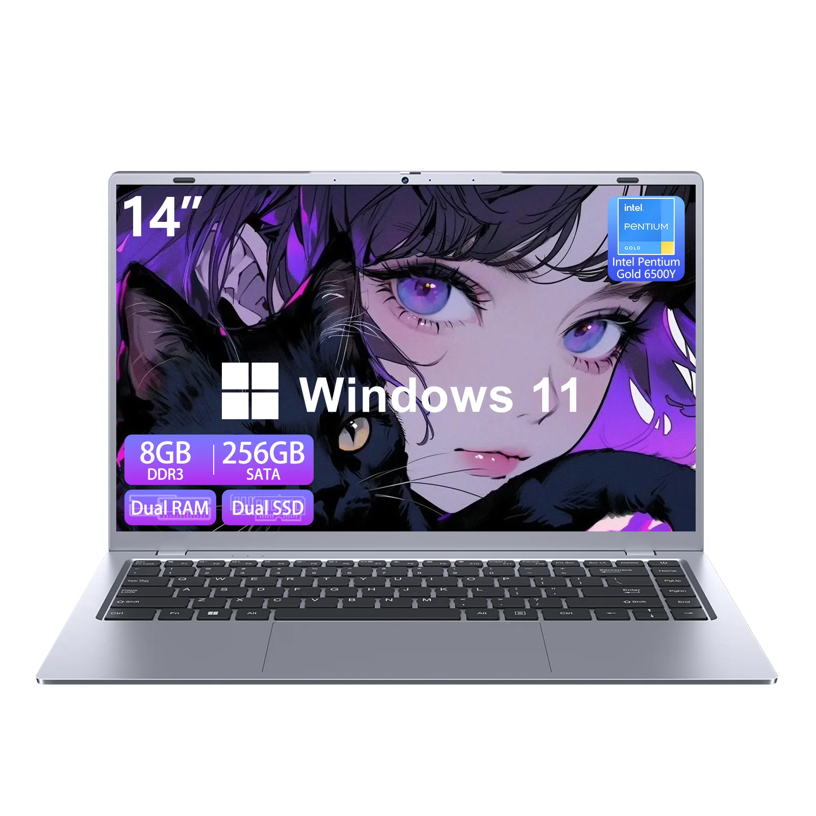 

In Stock 14'' Intel 6500Y Windows 11 Business Laptop Intel Pentium Gold 6500Y 8GB RAM 256GB SSD Laptops Brand New