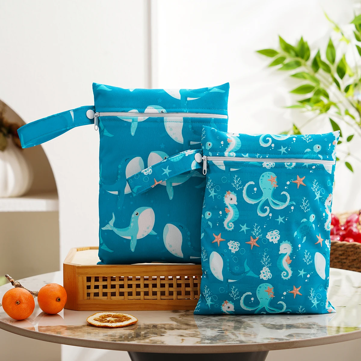 2pcs Set 18*25cm Waterproof PUL Nappy Dry Bag for Diapers Inserts Mini Fashion Wet Diaper Bag