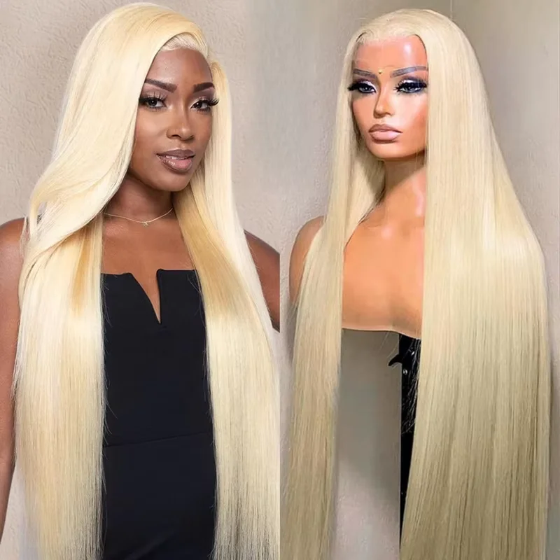 

613 Honey Blonde 250 Density 13x6 Hd Transparent Lace Front Human Hair Wig Straight Human Hair Wigs 30 40Inch Lace Frontal Wigs