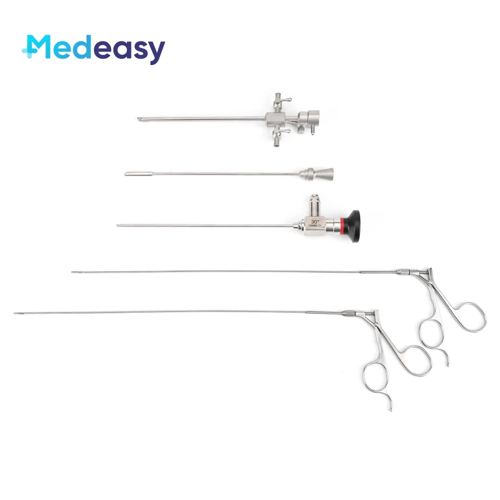 Medical Veterinary Arthroscope ENT Rigid Endoscope Set 0/30 Degree 2.7mmX175mm With Working Channel Sheath Forceps For Endoscopy
