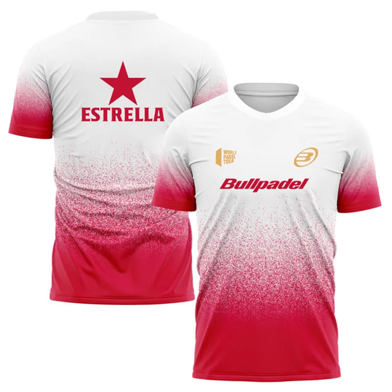 Fashion Gradient Harajuku Men's T Shirt Padel Tennis Sportswear Summer Outdoor Run Fitness Short Sleeve Fashion Oversized Tops image 5
