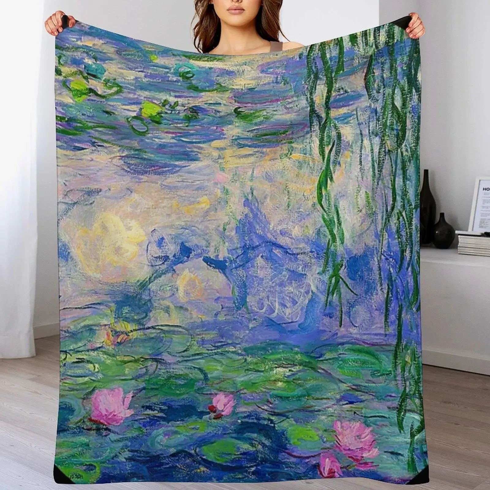 Water Lilies - Monet Throw Blanket Picnic blankets ands Giant Sofa Sofa Throw Blankets