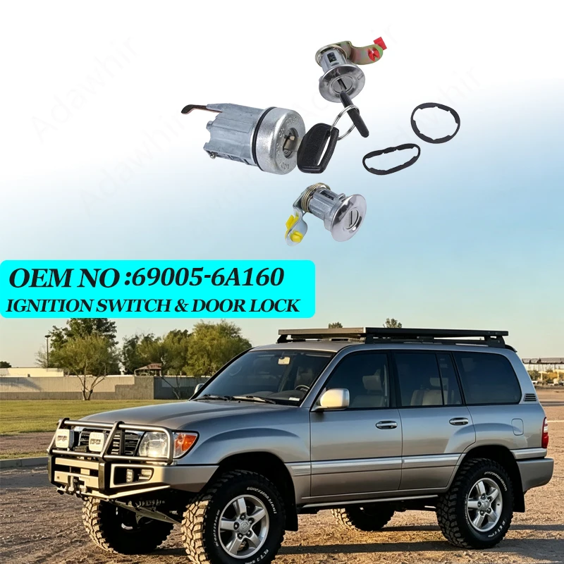 69005-6A160 690056A160 Ignition Switch Lock Cylinder with 2 Keys Compatible with Toyota Land Cruiser 75 Series FJ75 HJ75 HZJ AU