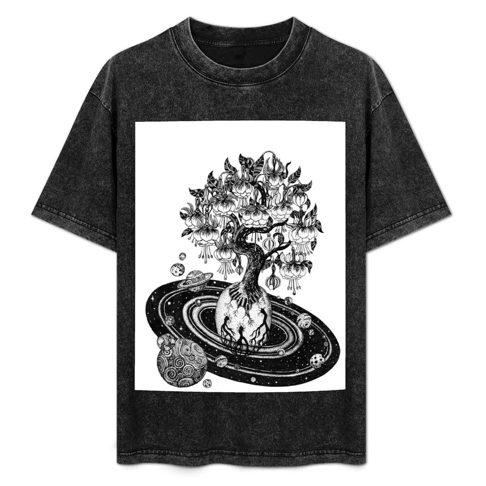 

Space Fuchsia Tree of Life T-Shirt Casual Holiday Short Sleeve Tee