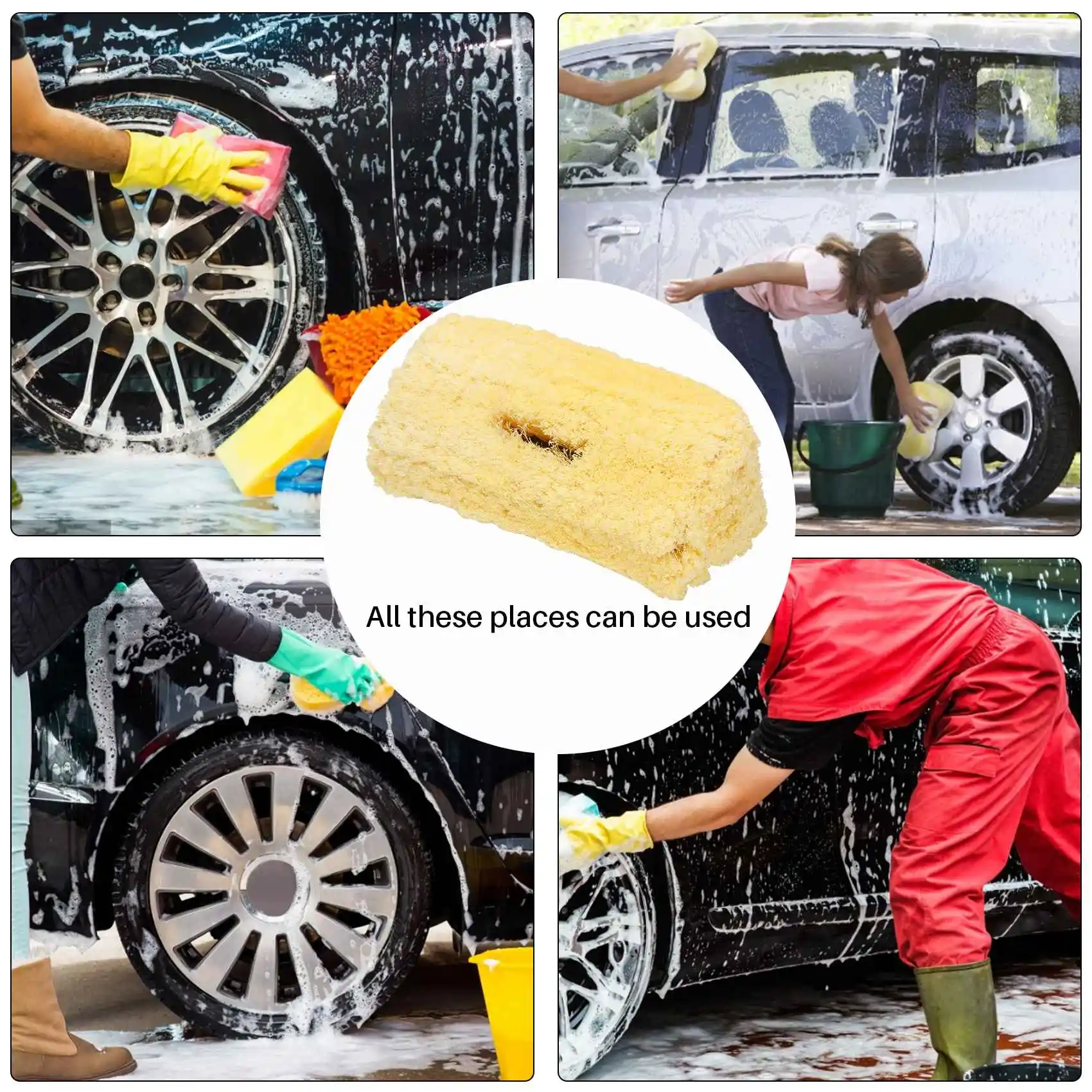 ABQB-Car Wash Brush Head For Detailing Washing Vehicles, Boats, Rvs, Atvs, Or Off-Road Autos, Super Soft Bristles For Scratch Re