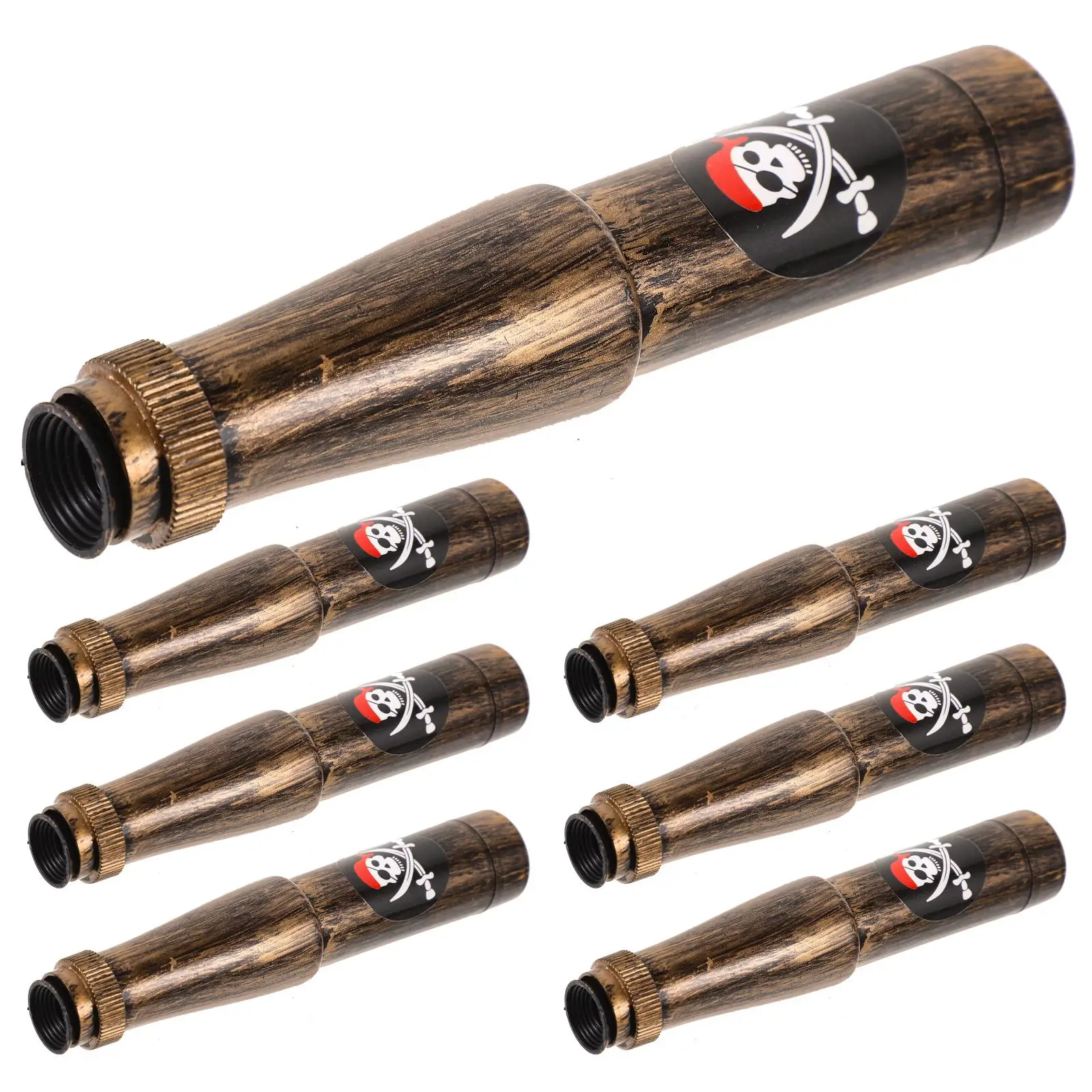 

6 Pcs Pirate Telescope Toys Retro Collapsible for Teens Decorative Small Theme Party Favor Plastic Portable