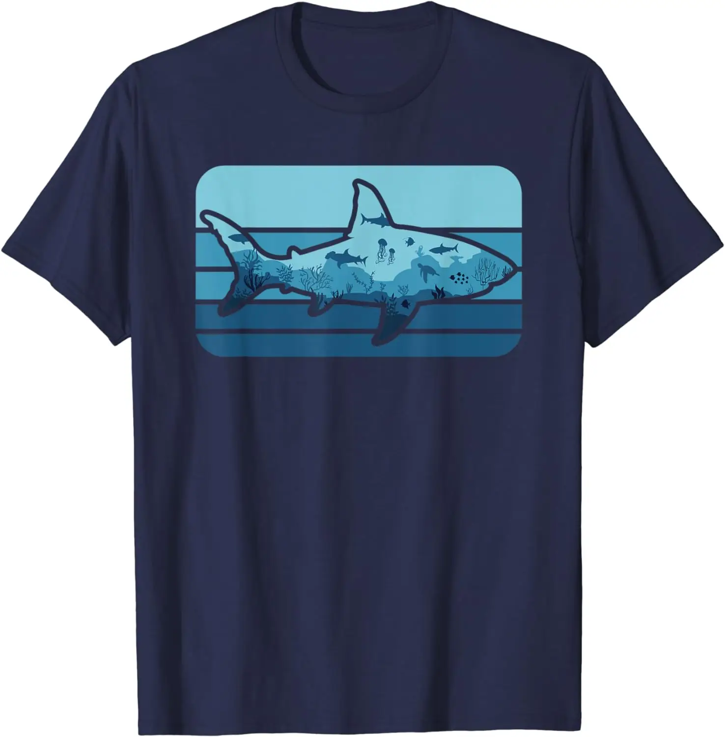 2024 New Shark Lovers Fashion Comfortable Shirt Retro Marine Biology T-shirt