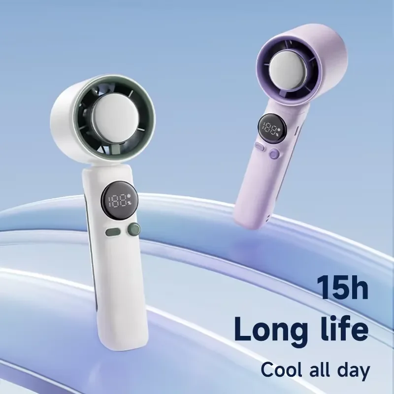 High Speed Handheld Fan Small Portable USB Rechargeable Large Capacity Battery Continuously Variable Speed Cooling Fan