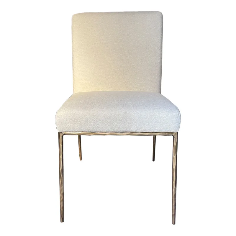 

Medieval hand-forged dining chair, American retro solid iron designer oil wax leather leisure chair