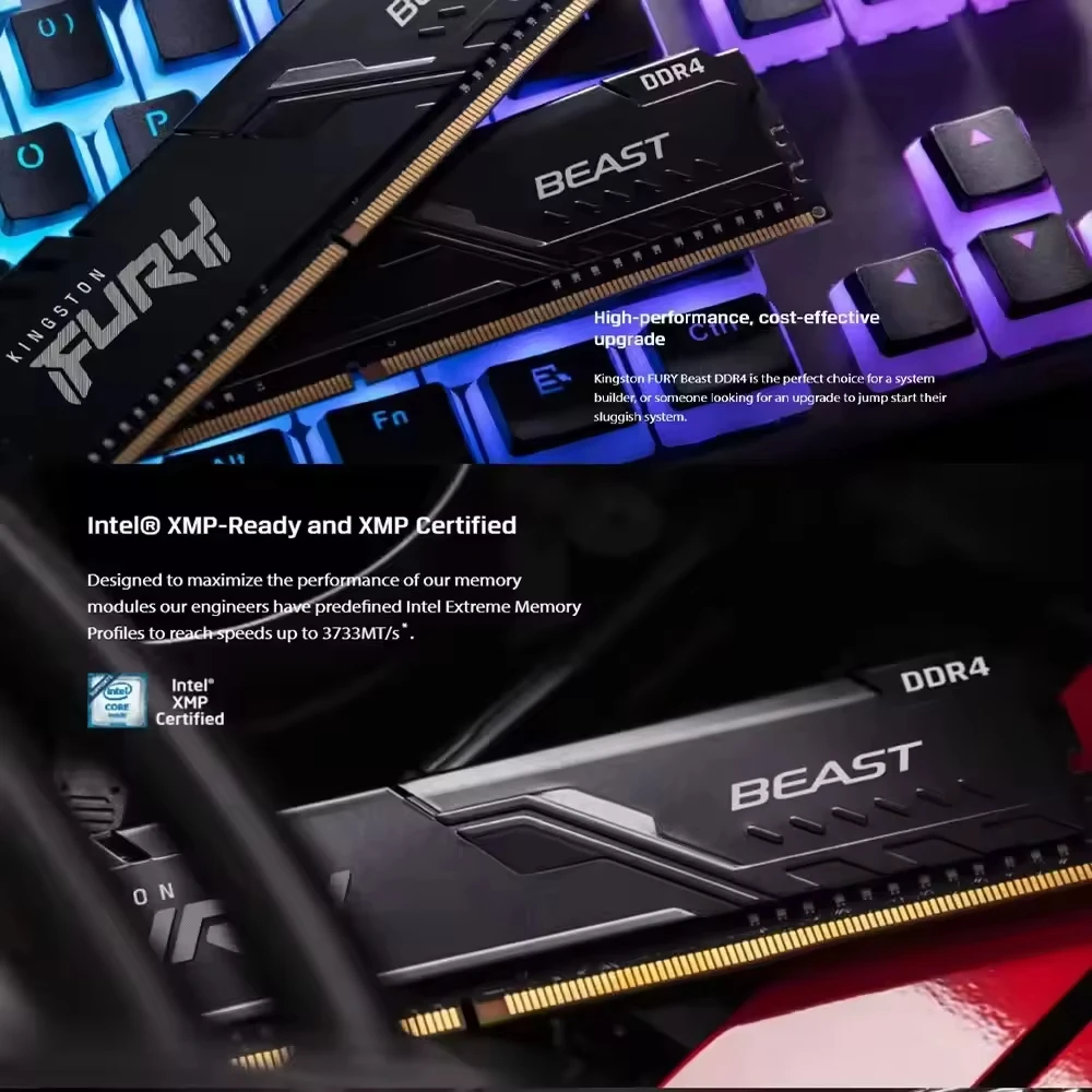 Hyperx FURY Beast DDR4 8GB 16GB 32GB 2400 2666 3200MHz DIMM PC4-23400 25600 28800 DDR4 Desktop Memory Module