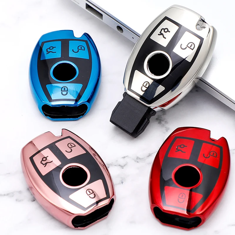 TPU Car Key Cover Case Bag Fob Shell Holder Keychain for Mercedes Benz A B R G Class GLK GLA W204 W251 W463 W176 Protector