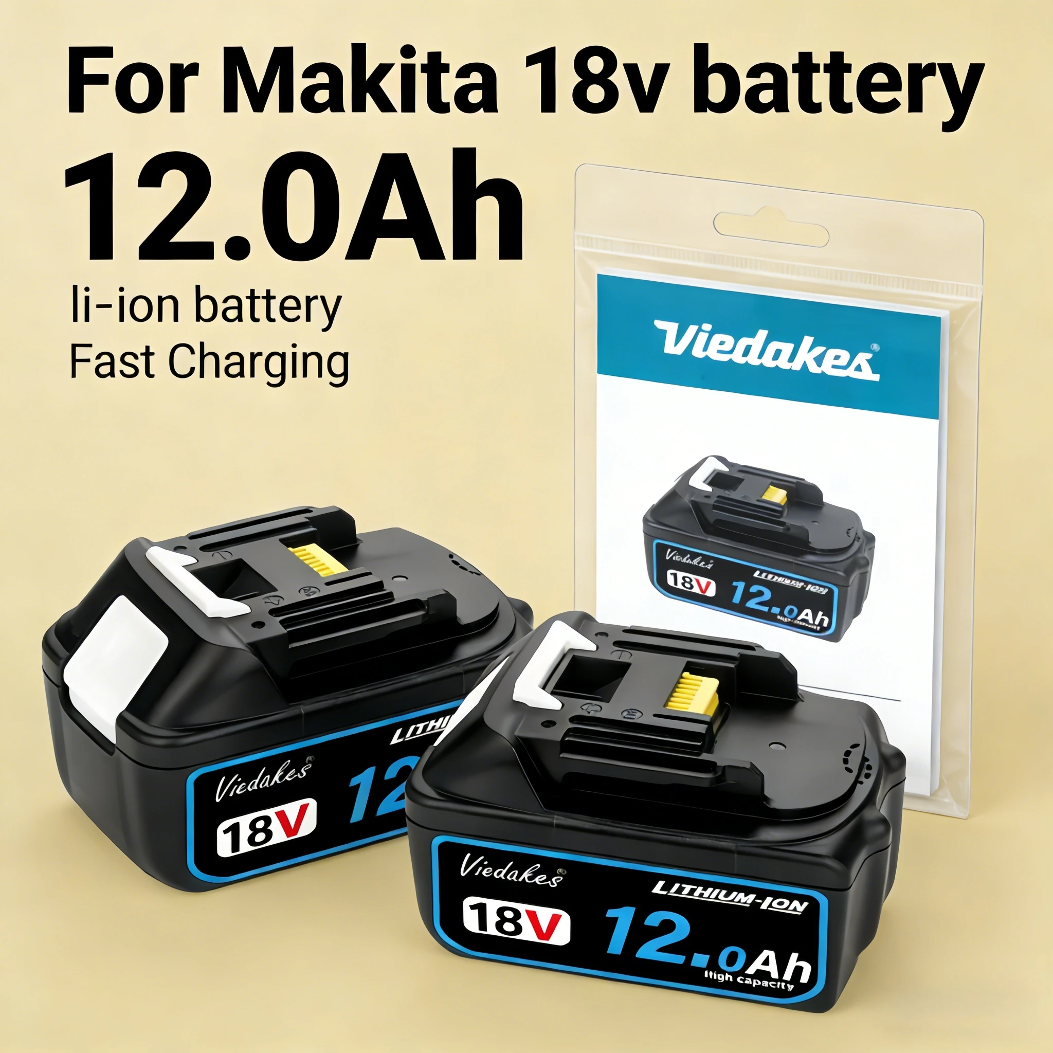 

For Makita 8Ah/10Ah/12Ah for Makita 18V Battery BL1830B BL1850B BL1850 BL1840 BL1860 BL1815 Replacement Lithium Battery