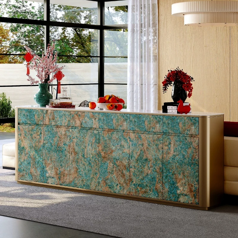 LMM Italian dining side cabinet, living room household high-end rock slab storage cabinet