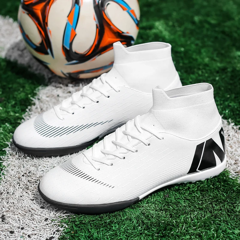 Men Soccer Shoes Cleats Adult Ankle Anti-Slippery Futsal High-quality TF/FG Grass Training Sport Football Boots Non-Slip Light