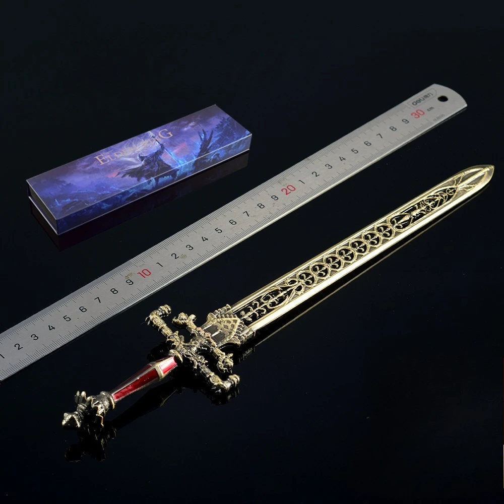 Eldenn – périphériques de jeu japonais 30 CM, épée de nuit et de flamme, modèle en métal, boîte-cadeau, ornement de bureau à collectionner, jouet cadeau créatif