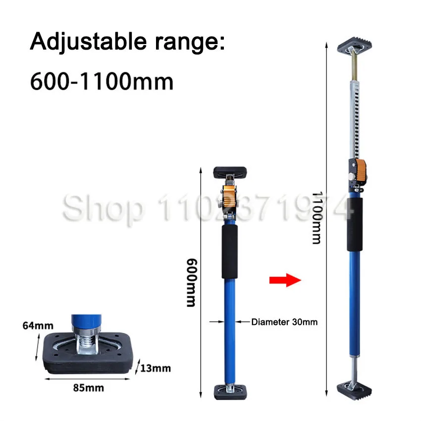 2pcs 60-108cm Telescopic Adjustable support Rod Cabinet Jack Drywall Construction Tool Adjustable Quick Telescopic Support Pole