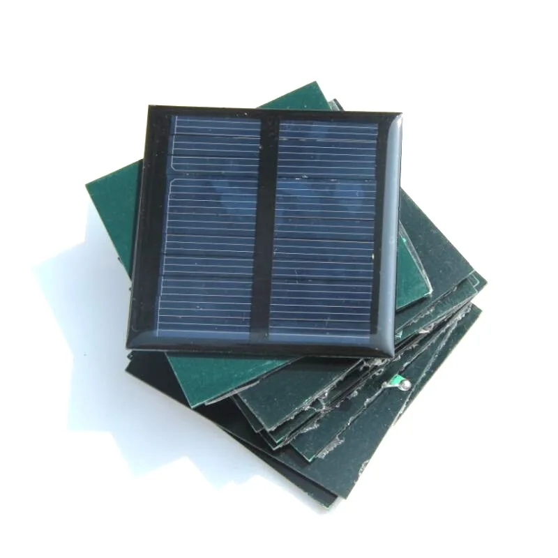 Mini 0.6W 5.5V Polycrystalline Solar Panel Module Square Solar Cell 65*65MM for Solar Power System Educational Kits 10PCS