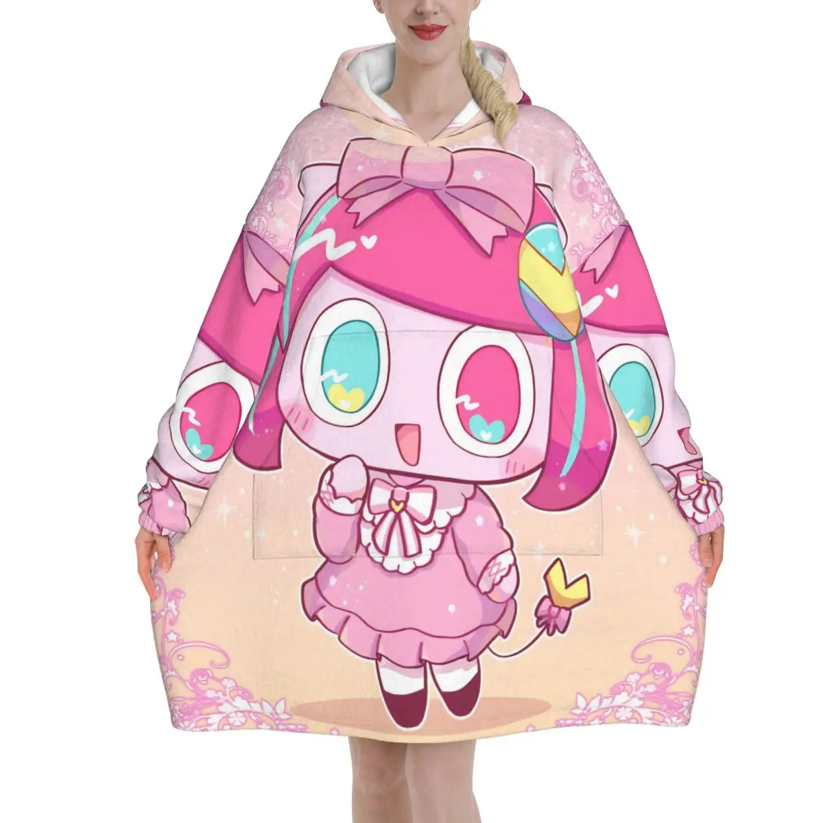 Pepoyos Musician Minstrel Blanket Hoodie Wearable Blanket Oversize with Pocket Warm Sleeping Bag Soft Cozy Onesie