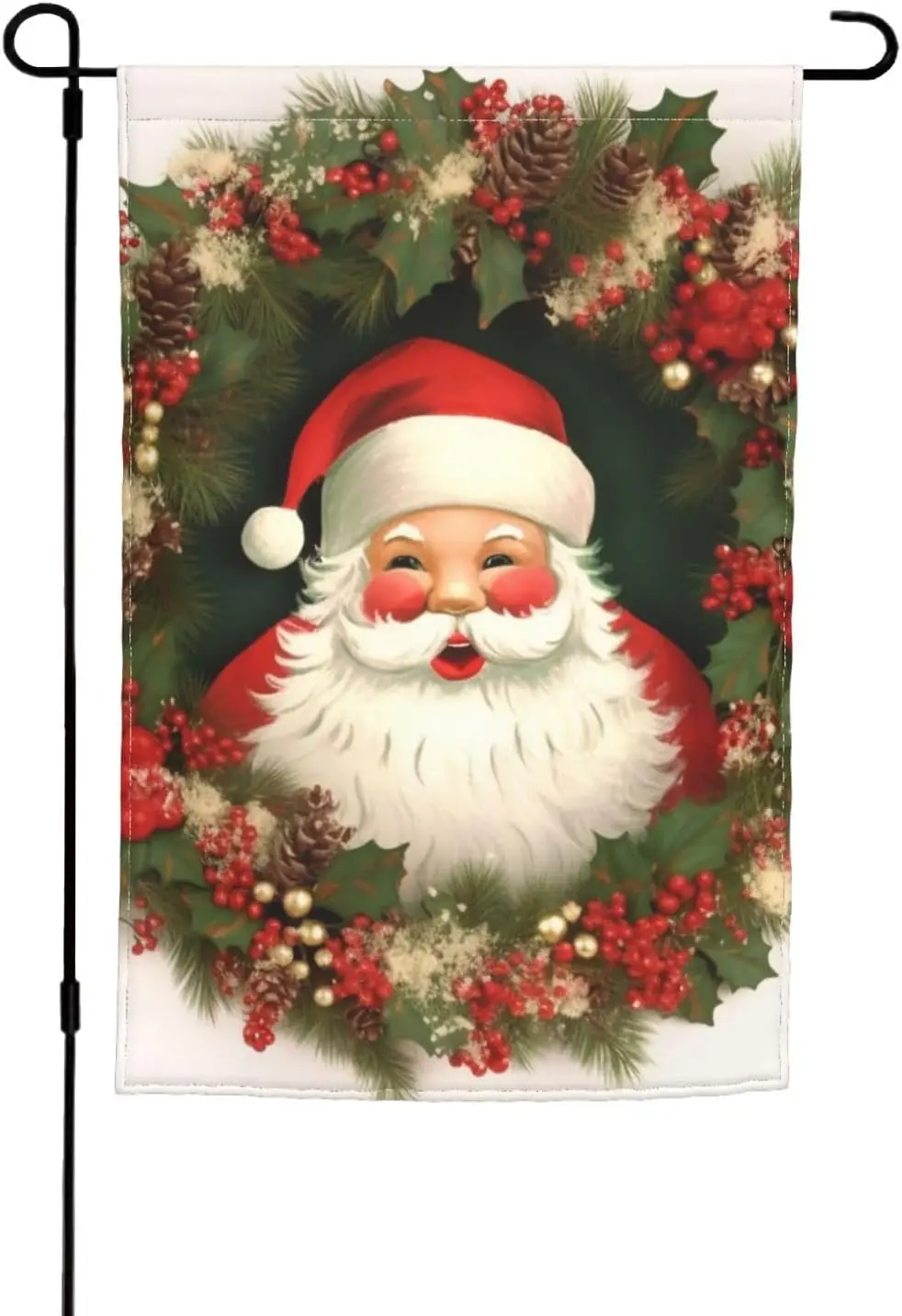 Garden Flag 12x18 Inch Double Sided Spring Summer Welcome Garden Flag Christmas Holiday Santa Claus Wreath Outdoor Decoratio KZA