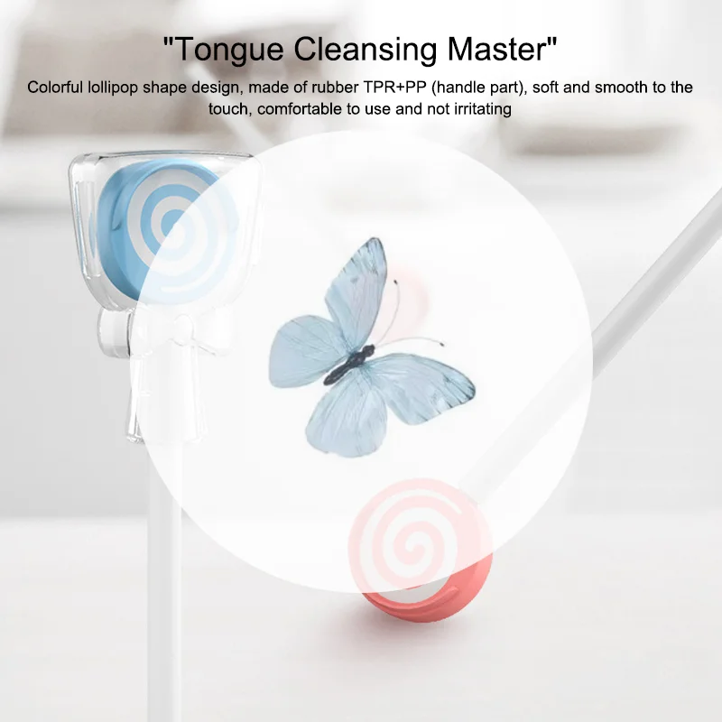 

Y-Kelin Lollipop Baby Tongue Sraper Child Scraper Kids Cleaner Oral Hygiene Remove Tongue Coating