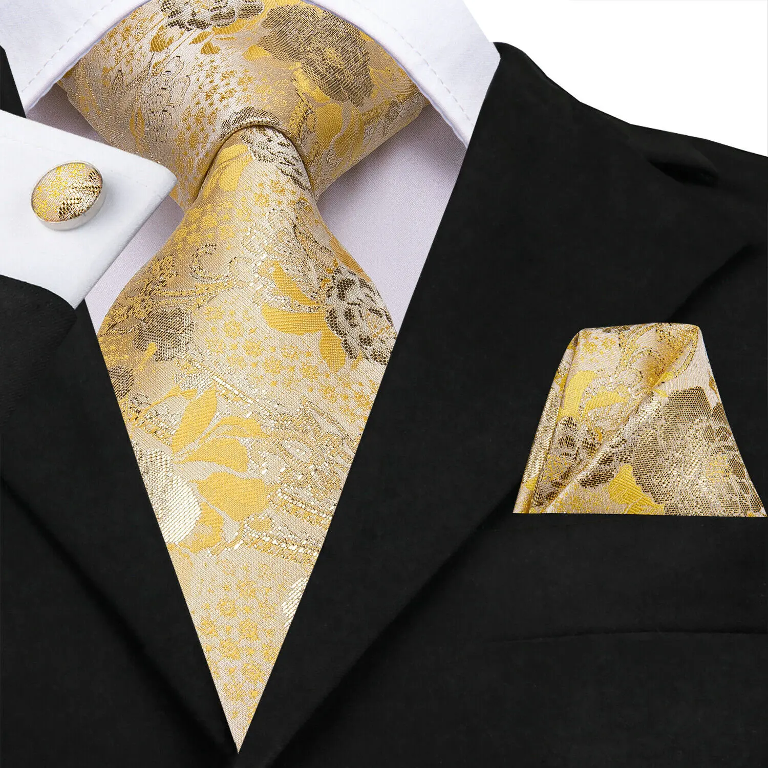 VERVEROW Vintage Golden Flower - Men'S Formal Wear Ties 评论和价格