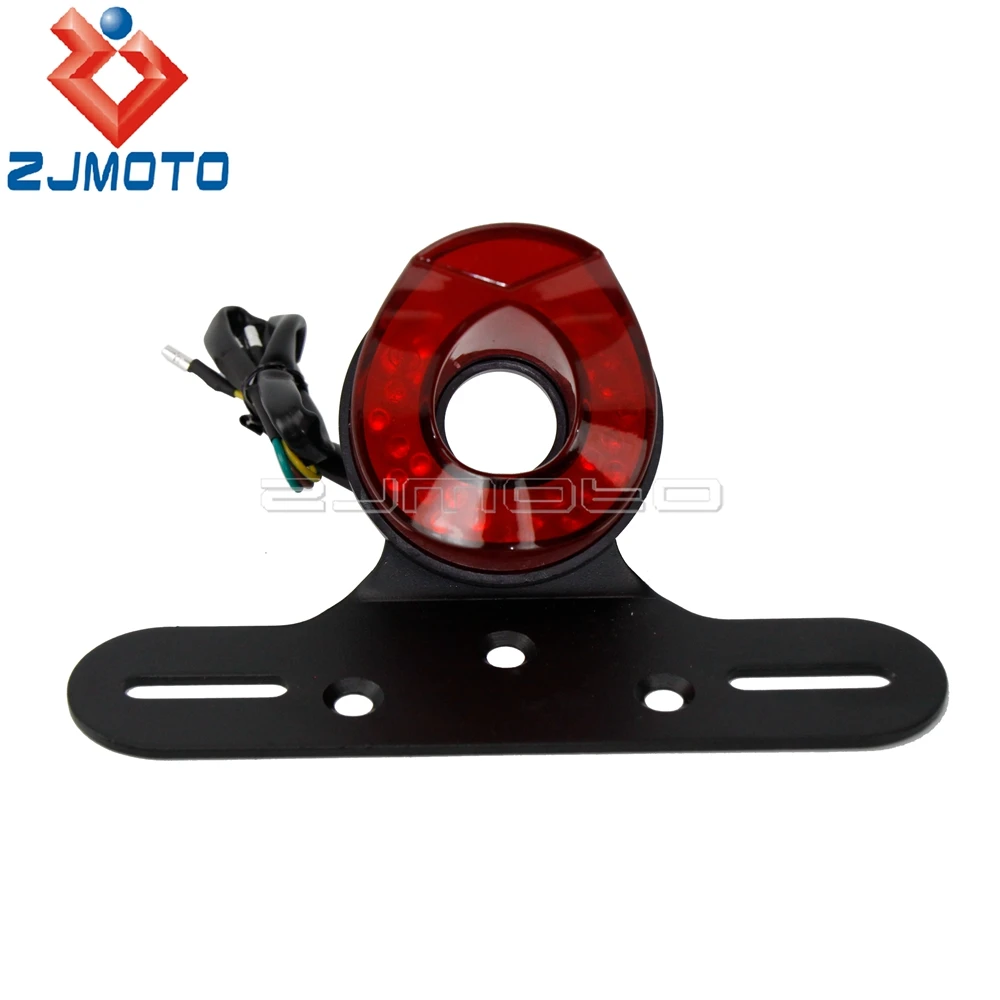 E11 Motorbikes LED Brake Tail Retro light W/License Plate Bracket For Bobber Chopper Custom ATV Scooter Cafe Racer Rear Lamp 12V view 3