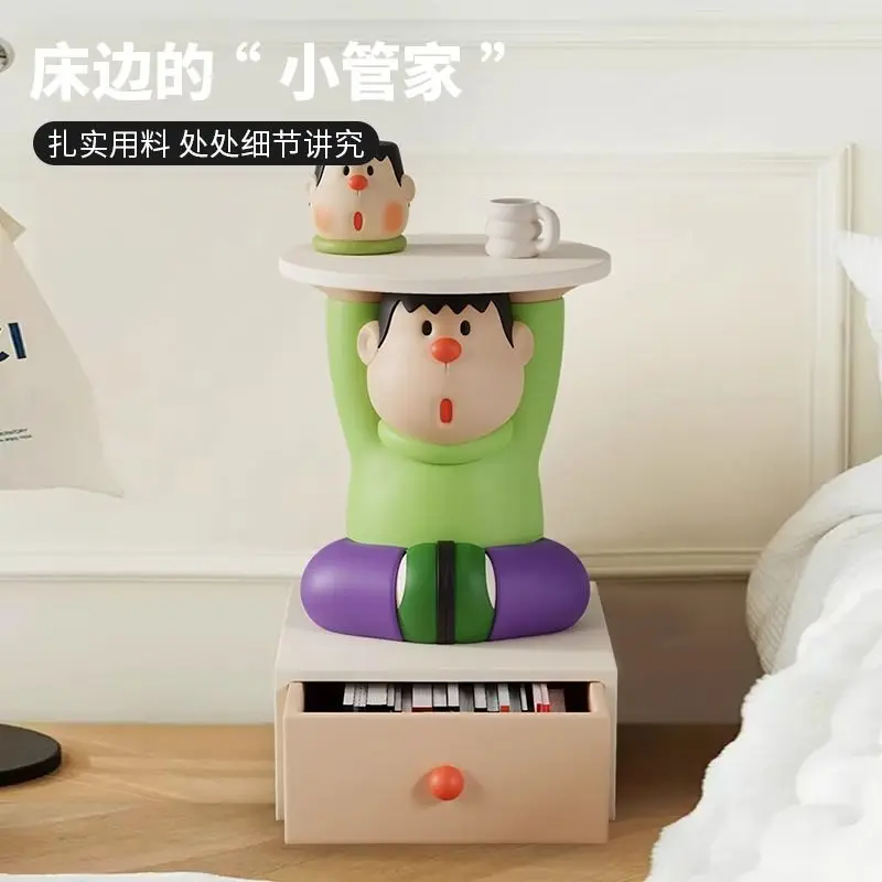 Cartoon Kawaii Big G Creative Bedside Table 2024 New Side Table Cute Children's Bedside Storage Cabinet Shelf Storage Cabinet